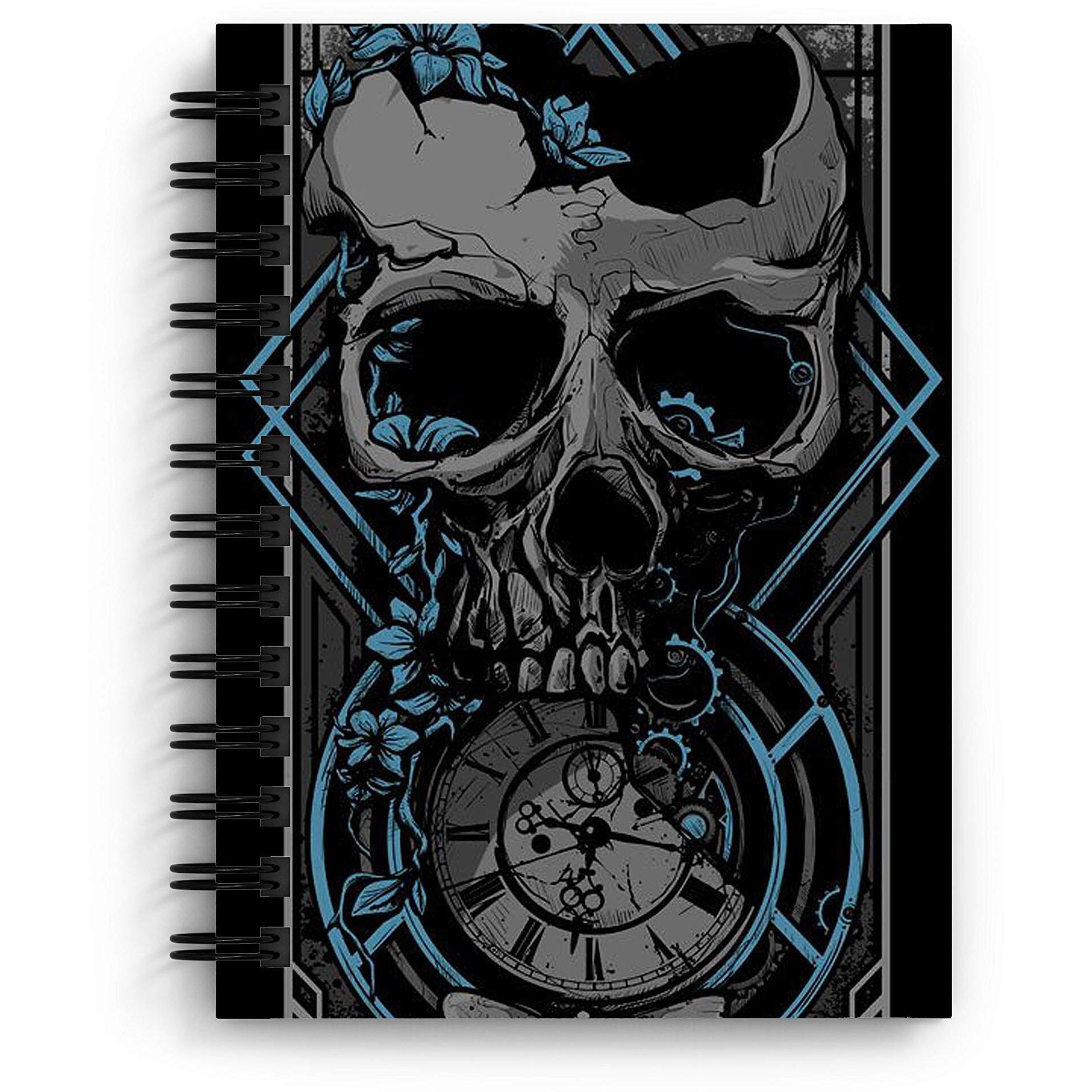 DI-KRAFT Wiro Bound Printed Cardboard Hard Cover Spiral Daily Planner Notebook Diary Journal Notepad with unruled Paper Sheets (160 Pages, 6 x 8 Inch) - Design 18