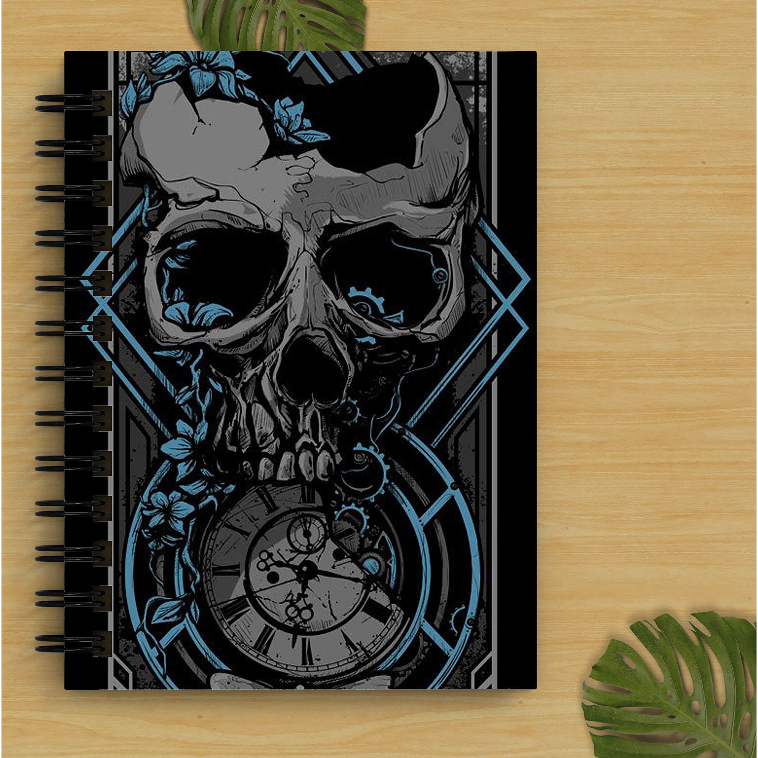 DI-KRAFT Wiro Bound Printed Cardboard Hard Cover Spiral Daily Planner Notebook Diary Journal Notepad with unruled Paper Sheets (160 Pages, 6 x 8 Inch) - Design 18