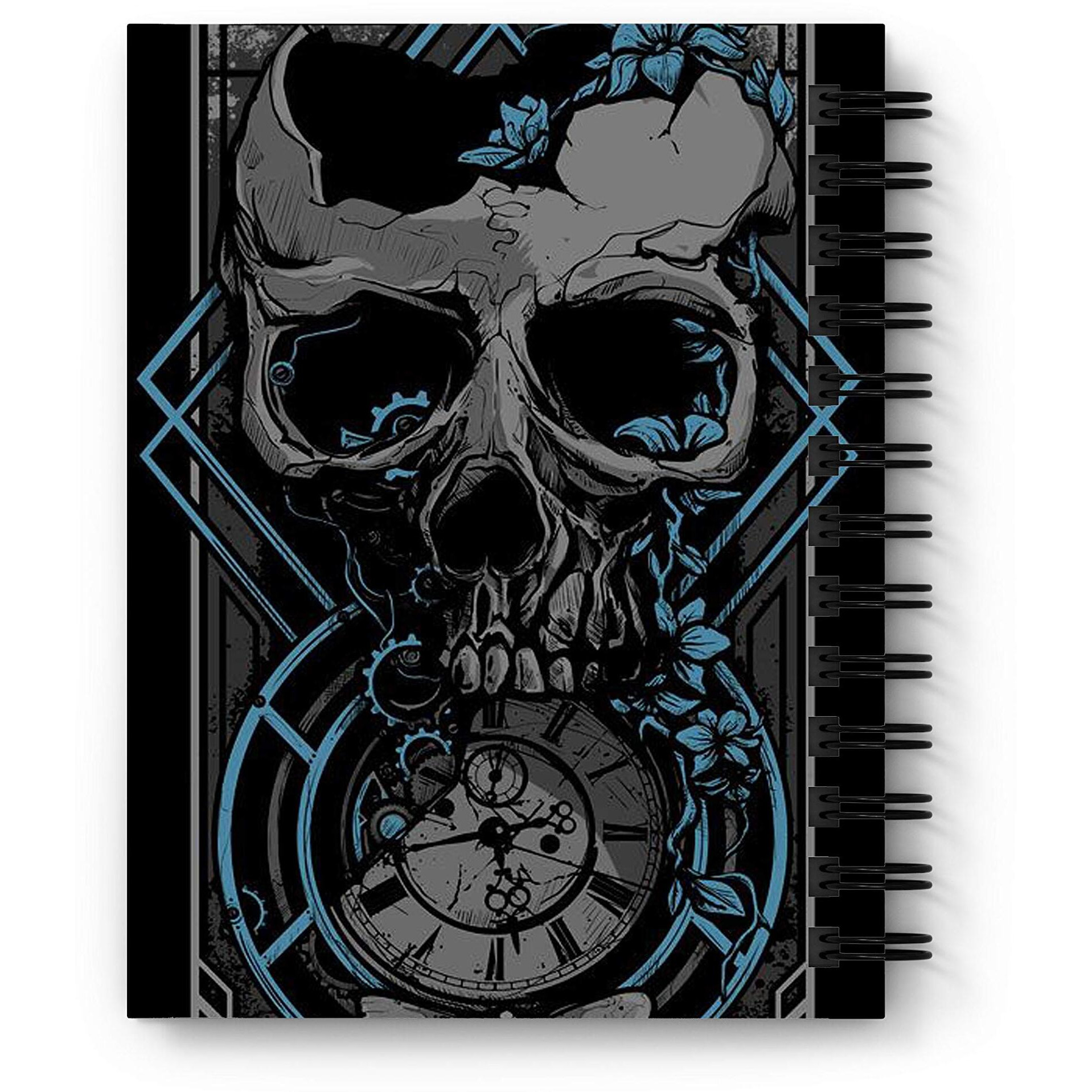 DI-KRAFT Wiro Bound Printed Cardboard Hard Cover Spiral Daily Planner Notebook Diary Journal Notepad with unruled Paper Sheets (160 Pages, 6 x 8 Inch) - Design 18