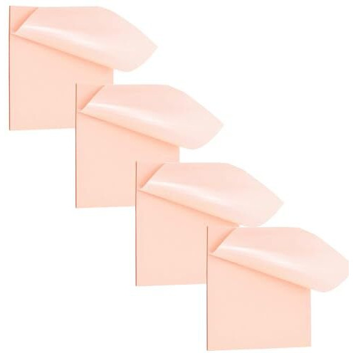 OFIXO Transparent Self-Sticky Note Pads, Clear Notes 76mm X 76mm Transparent Self Adhesive Removable Perfect for Studying and Writing, Sheet 200 Pcs (Pink)