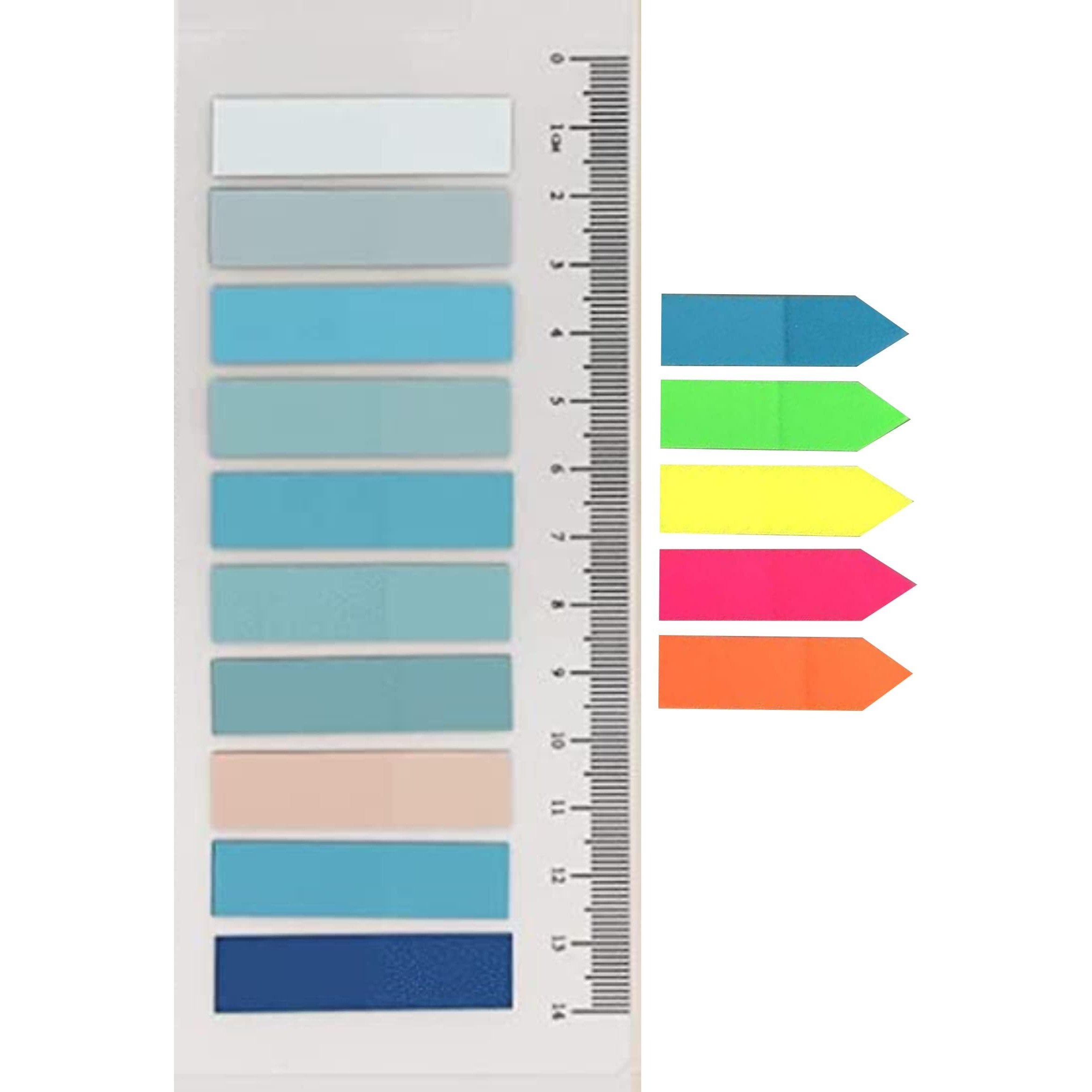 IMPRINT Sticky Tabs | Vintage Morandi Color Tabs 200 | and Fluorescent Arrow Tabs 100 | Repositionable and Waterproof