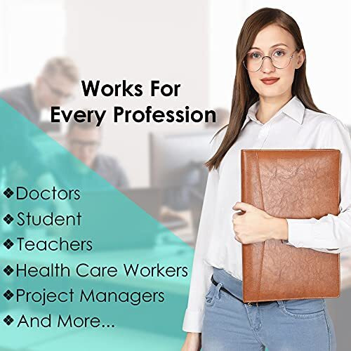 WHNOATOC Multipurpose Leatherette Professional File Folders for Certificates,Documents Holder, Document Bag, Portfolio, Executive File Legal Size Documents Holder with 20 Leafs for Men and Women,1pack
