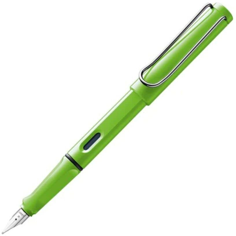 Lamy Safari 013 Bold Nib Fountain Pen Box Pack | Sturdy Plastic, Green Body | Metal Clip, Chromium-Plated Steel Nib | With Ink Cartridge T 10 & Converter Z 28 | Blue Ink, Pack Of 1