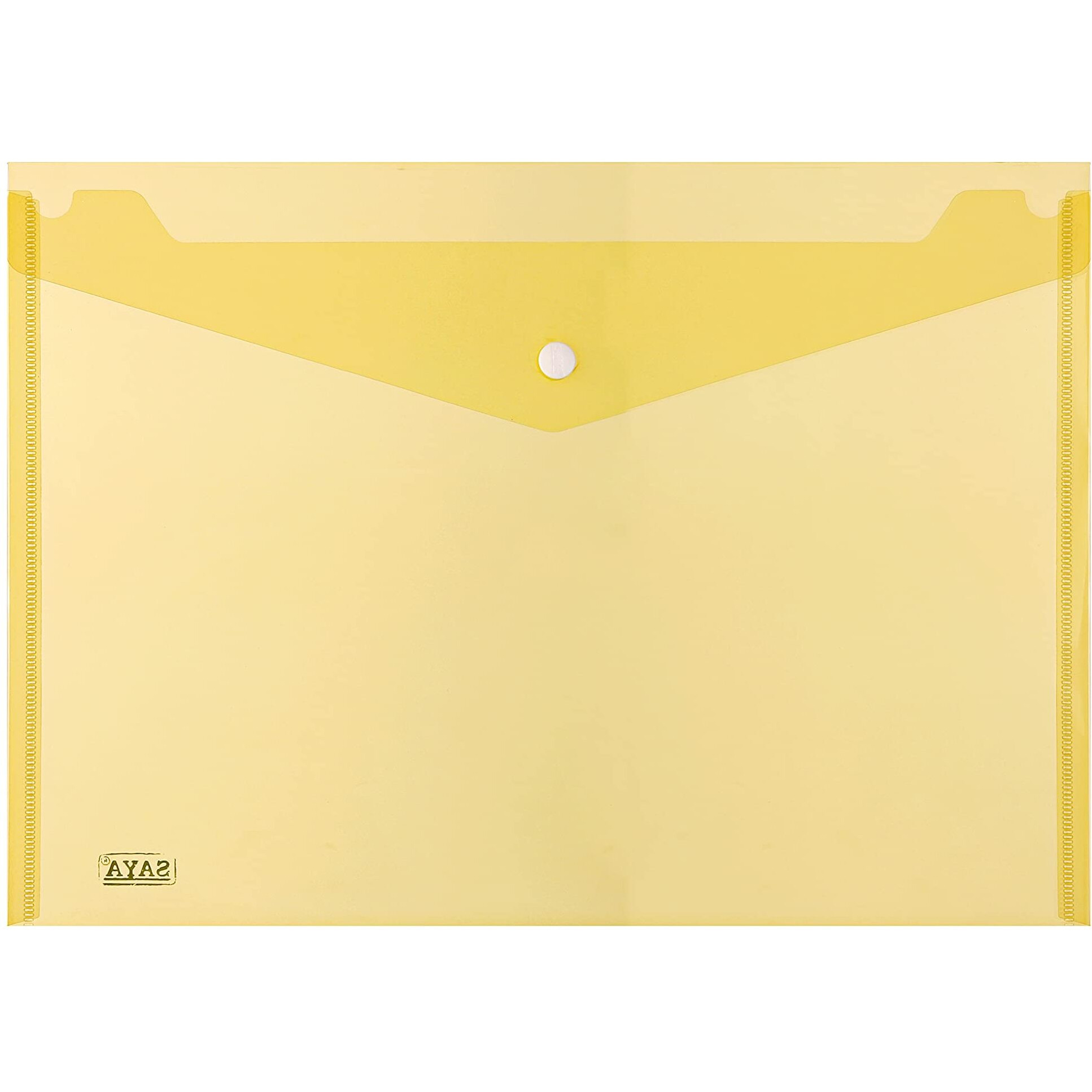 Saya My Clear Bag Documents Organizer  Waterproof A4 File Folder with Snap Closure Random Color (Pack of 12)  Durable, Stylish & Secure Paper Storage Solution