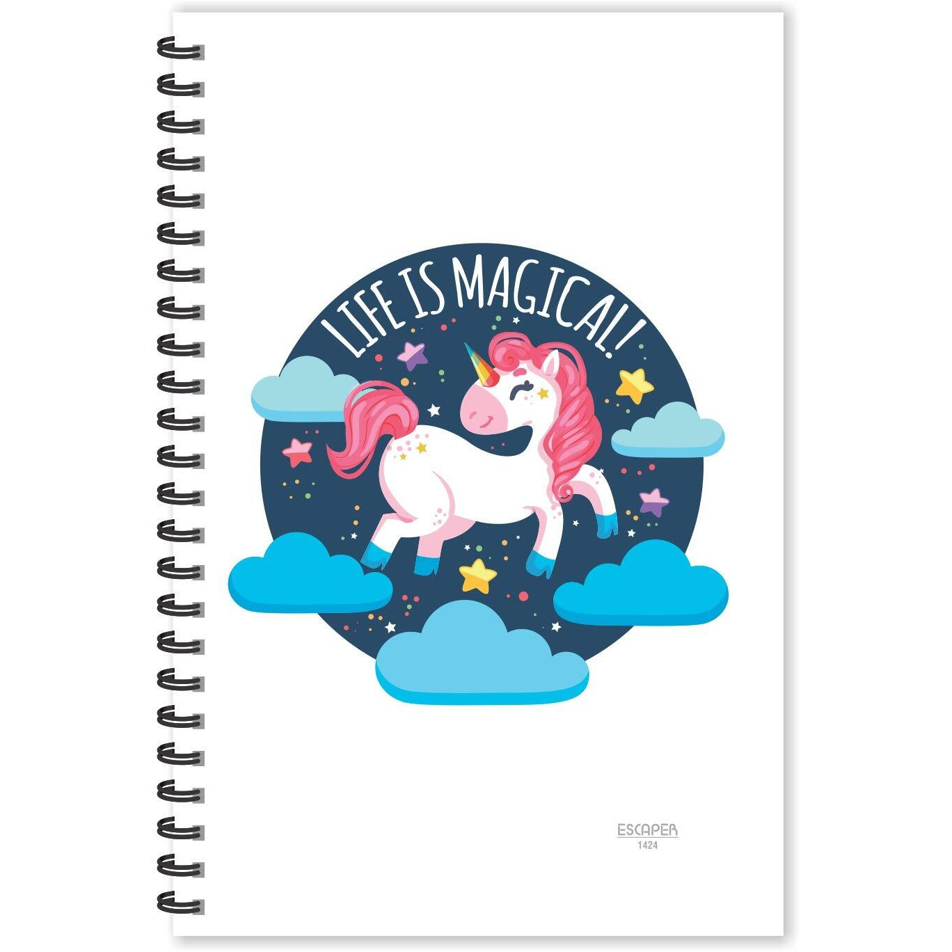 ESCAPER Life is Magical Diary, Ruled - A5 Size - 8.5 x 5.5 inches Designer Unicorn Diary, Horoscope Diary, Zodiac Diary, Unicorn Secret Diary, Diary
