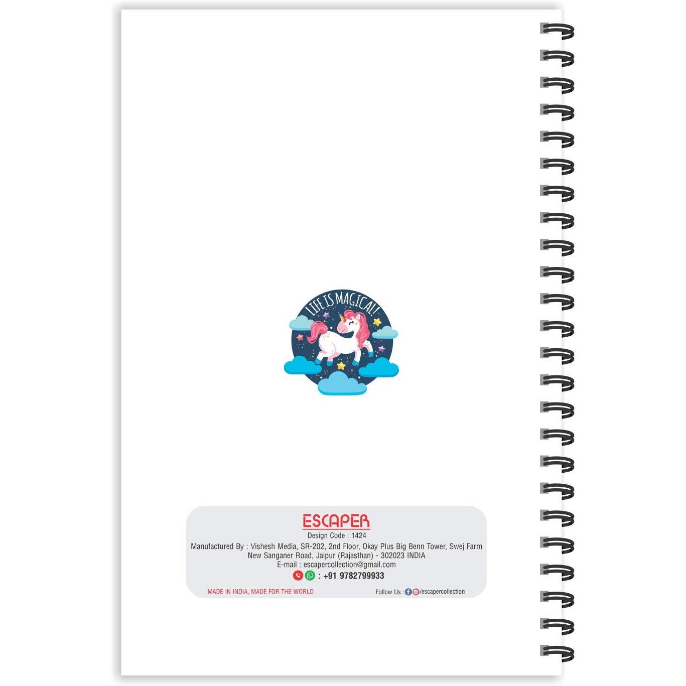 ESCAPER Life is Magical Diary, Ruled - A5 Size - 8.5 x 5.5 inches Designer Unicorn Diary, Horoscope Diary, Zodiac Diary, Unicorn Secret Diary, Diary