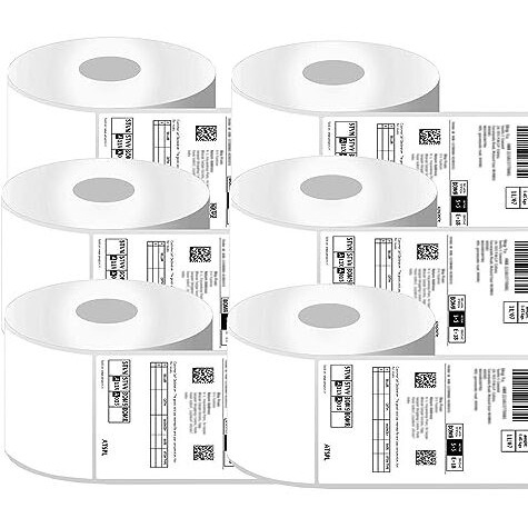OFIXO Thermal Shipping 400 Labels Printer Sticker Roll (White, 4&quotx 6") Pack of 6 for Ecommerce and Seller Flex Shipping | Compatible with TSC, Zebra & Rollo Label Printers