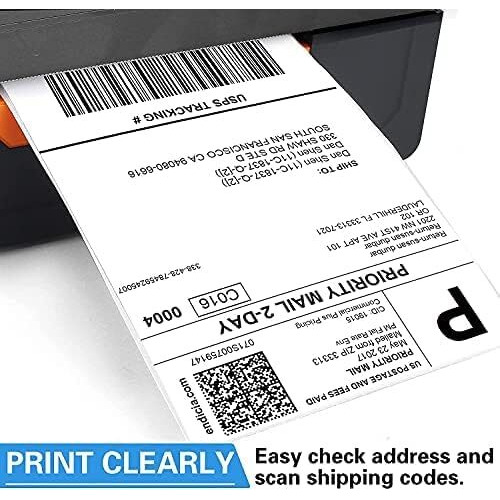 OFIXO Thermal Shipping 400 Labels Printer Sticker Roll (White, 4&quotx 6") Pack of 6 for Ecommerce and Seller Flex Shipping | Compatible with TSC, Zebra & Rollo Label Printers