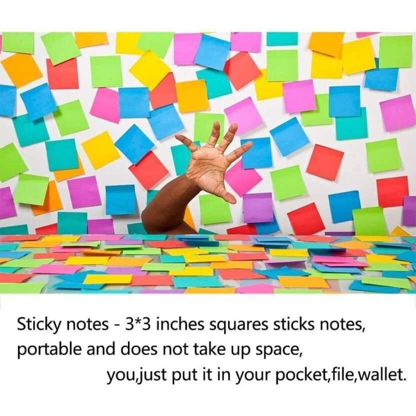 OFIXO Sticky Notes 400 Sheets Regular, 5 Colors (Multicolor)