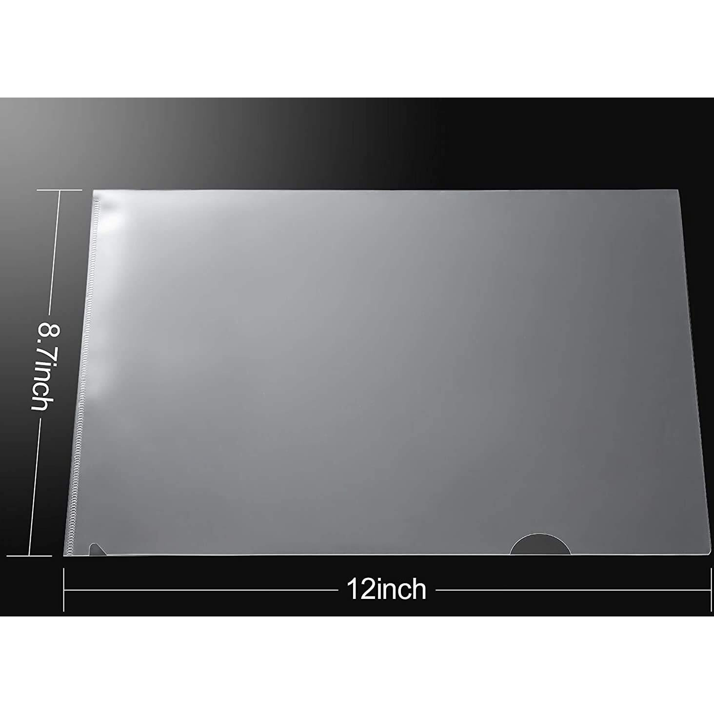 GreatDio L-Type Transparent A4 Size Document Sleeve Project Document Holder Plastic Folder for Document Paper Certificate - 60 Pcs