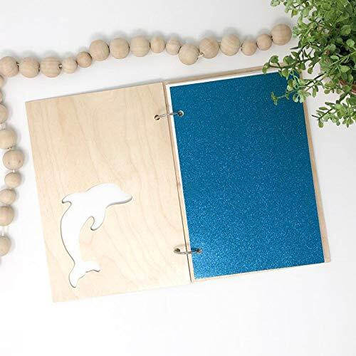 DI-KRAFT Refillable Ring Lock Wooden (MDF) Cover Laser Cutting Dolphin Shape Diary Unruled Paper Sheets Notebooks for Writing Sweet Memories Journal Planner Scrapbook A5(160 Pages, 6x8 Inches)