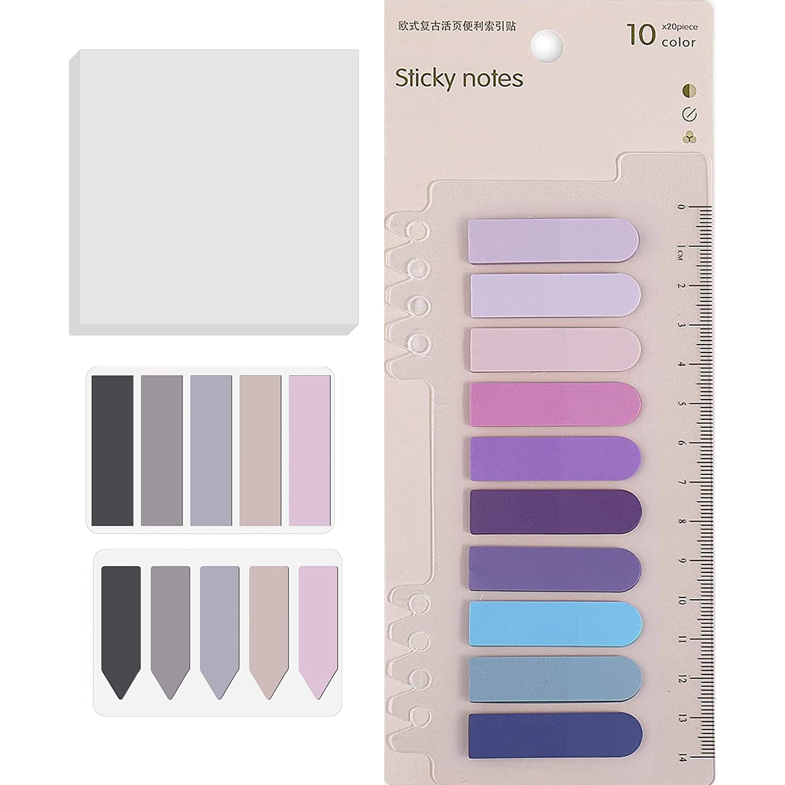 IMPRINT Combo of 4 Types of self Sticky Notes on Soft Pastel Colours - Total 450 Flags.