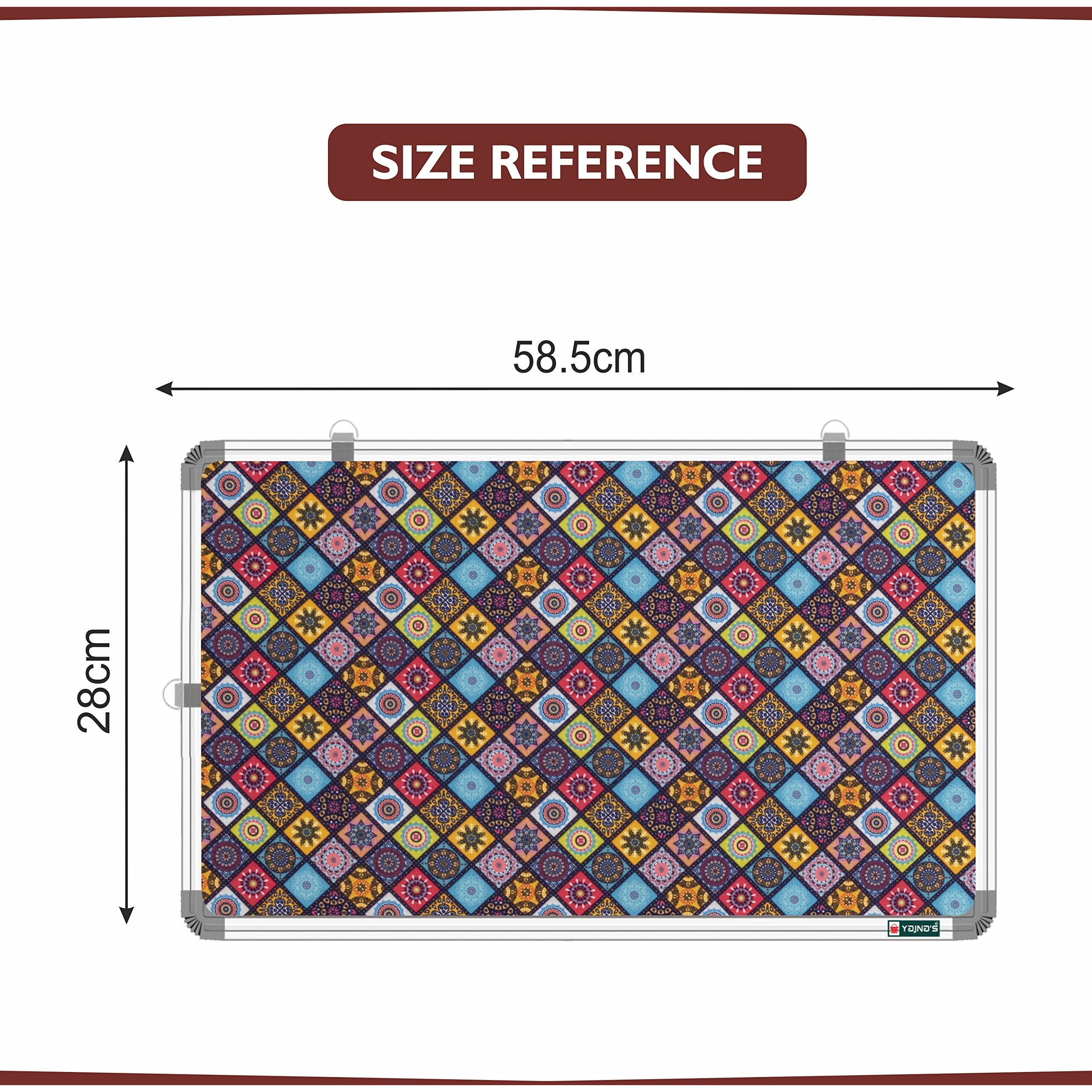 YAJNAS 58.5x28 CM Premium Material Golden Galaxy Designed Notice Board/Pin-up Board/Soft Board/Bulletin Board/Pin-up Display Board for Study Room, Home, Office & School Use
