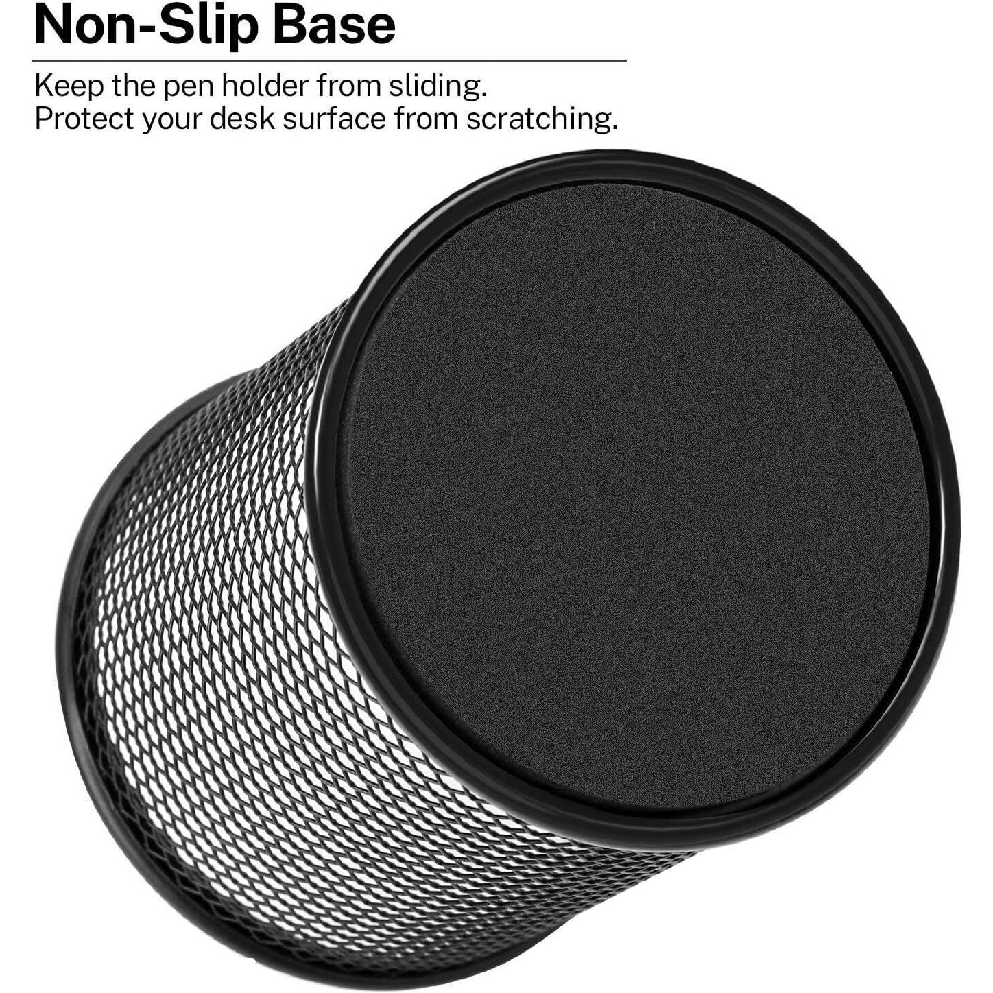OFIXO 1 Compartment Metal Mesh Pen Stan_(Pack of 4)_Perfect Desktop Pen Organizer for Office, School, and Home - Sturdy and Sleek Design - Ideal for Pens, Pencils, Markers, and More