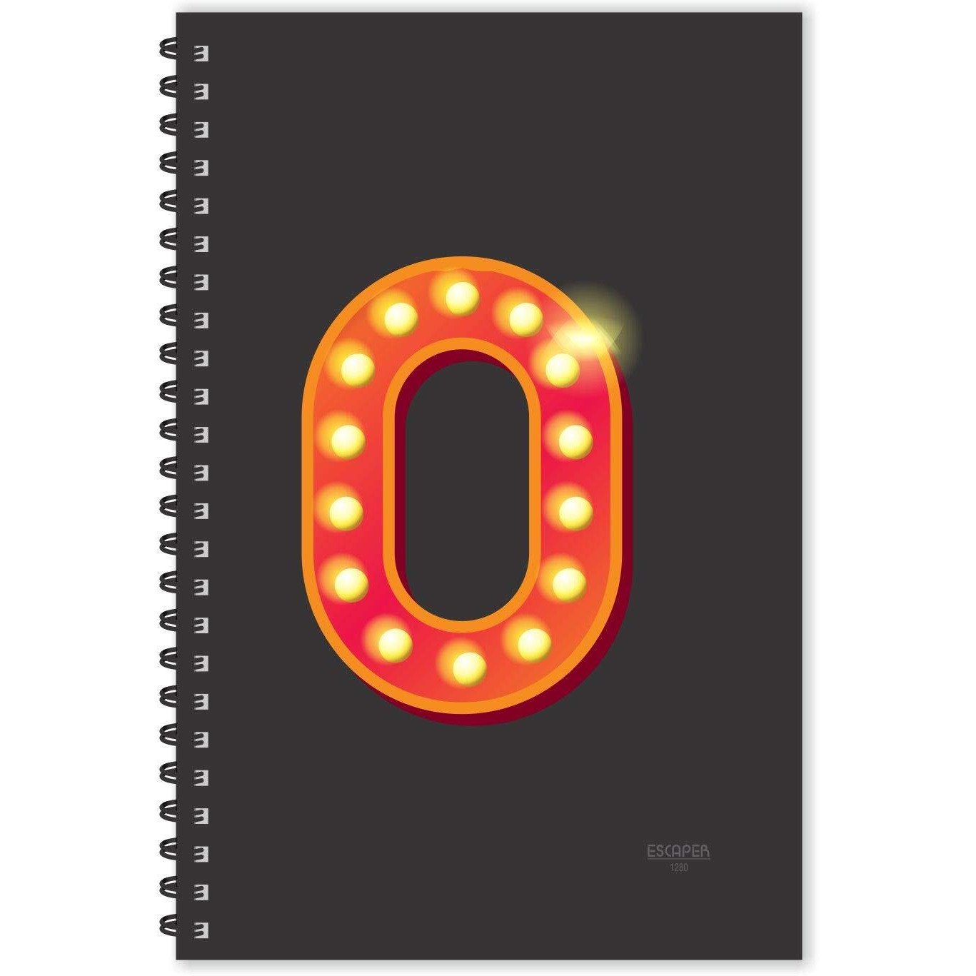 ESCAPER Number 0 - Numeric Diary, Ruled - A5 Size - 8.5 x 5.5 inches Letter 0 Diary, Numbers Diary, Numeric Letters Diary, Diary Notepad, Diary for Office, Diary for Gift