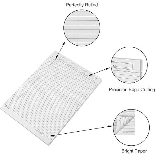 ZEBRIC A4 Size One Side Ruled Sheet for Project/Assignment/Practical/Homework 120-170 GSM (100 SHEETS)