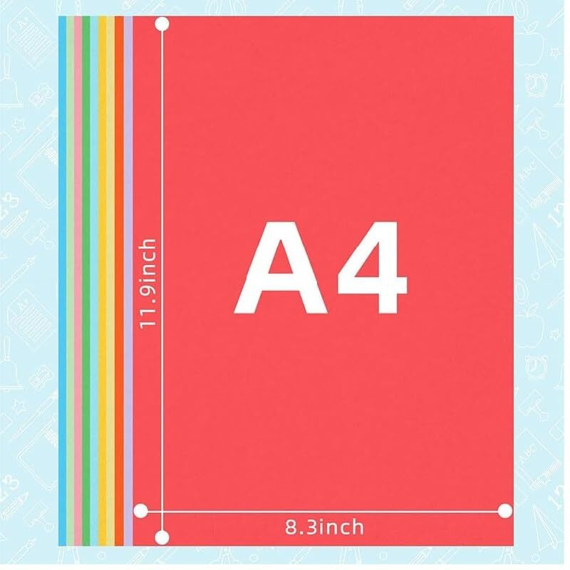 Eclet A4 100 Coloured Sheets (10 Sheets each color) Copy Printing/Art and Craft Paper Double Sided Coloured Office Stationery Children's Day Gift, Birthday Gift, Party Favors,christmas decor etc