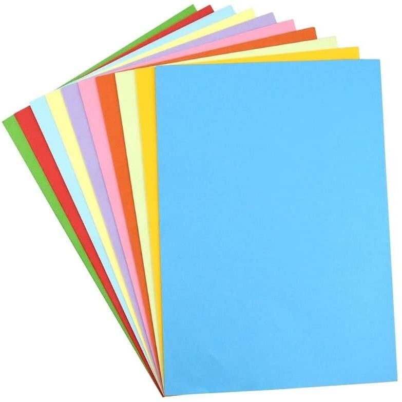 Eclet A4 100 Coloured Sheets (10 Sheets each color) Copy Printing/Art and Craft Paper Double Sided Coloured Office Stationery Children's Day Gift, Birthday Gift, Party Favors,christmas decor etc
