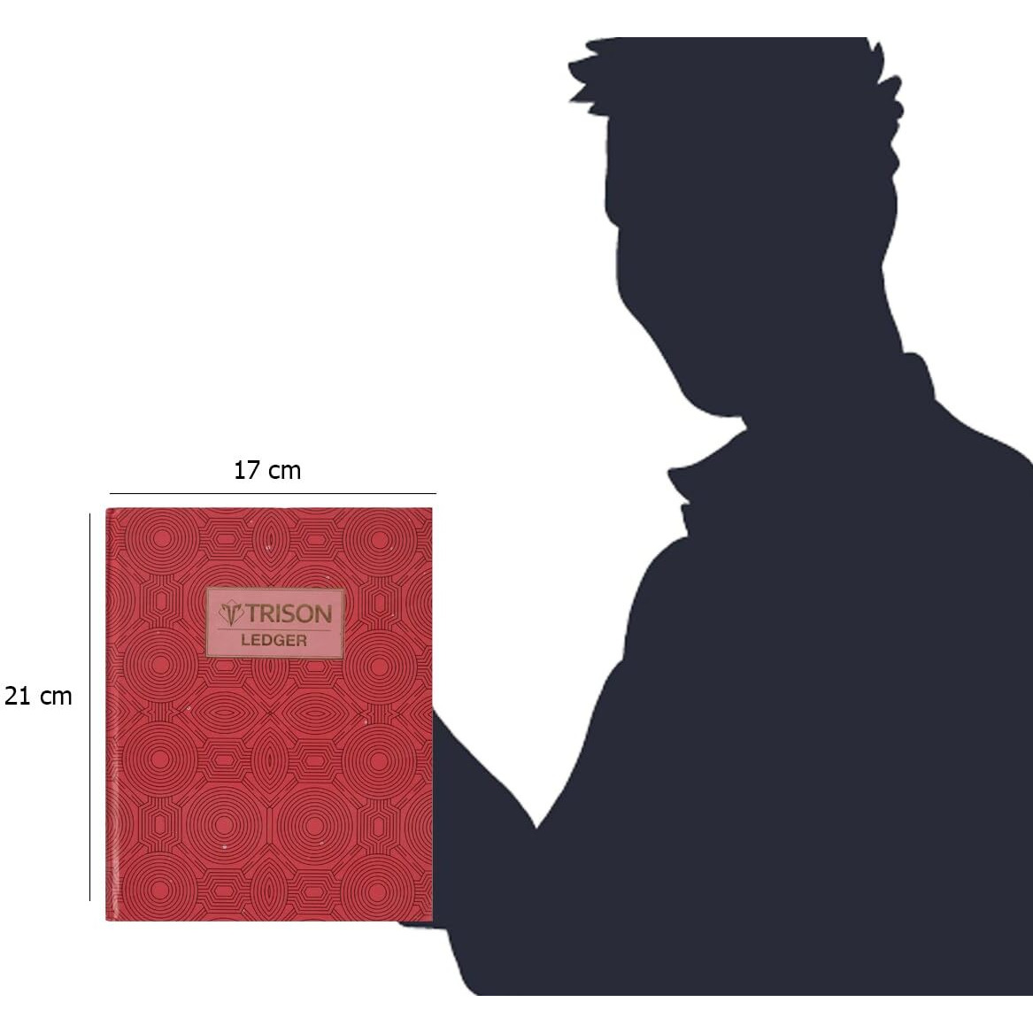 TRISON Ledger Copy Size (17x21 cm) 112 Pages | Small Size | Quire 1 | Fancy Hardcase Bound | Gloss Laminated Cover | Pack of 1