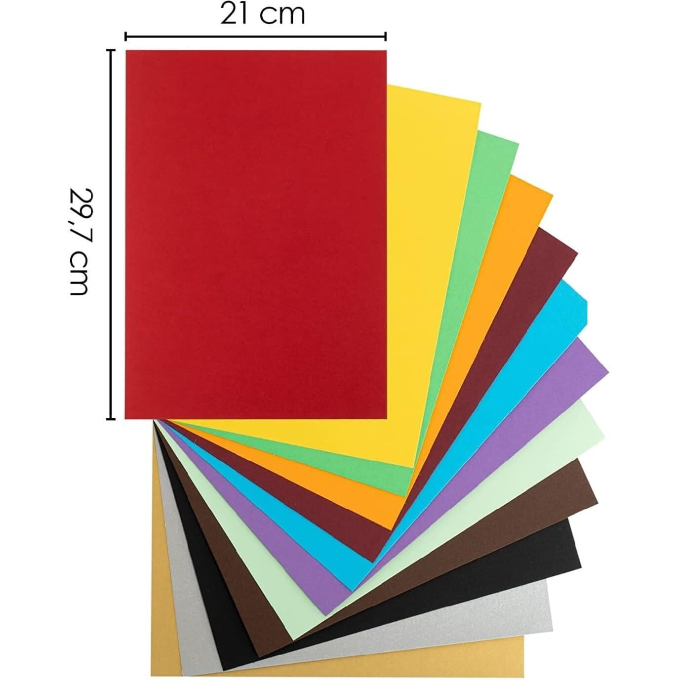 Eclet A4 100 Coloured Sheets (10 Sheets each color) Copy Printing/Art and Craft Paper Double Sided Coloured Office Stationery Children's Day Gift, Birthday Gift, Party Favors,christmas decor etc