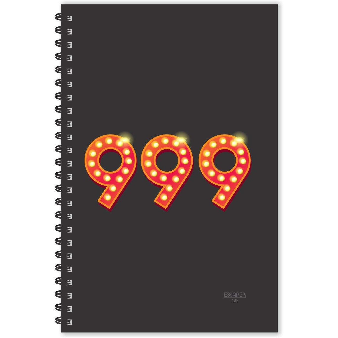 ESCAPER Number 999 - Numeric Diary, Ruled - A5 Size - 8.5 x 5.5 inches Lucky Number Diary, Numbers Diary, Numeric Letters Diary, Diary Notepad, Diary for Office, Diary for Gift