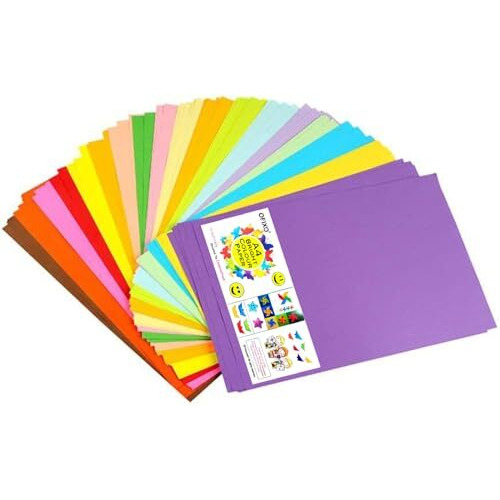 OFIXO (150 GSM) 50 Pcs Color Sheets Copy Printing Papers/Art and Craft paper A4 Sheets Double Sided Colored Craft Smooth Finish Home, School__Pack of 2