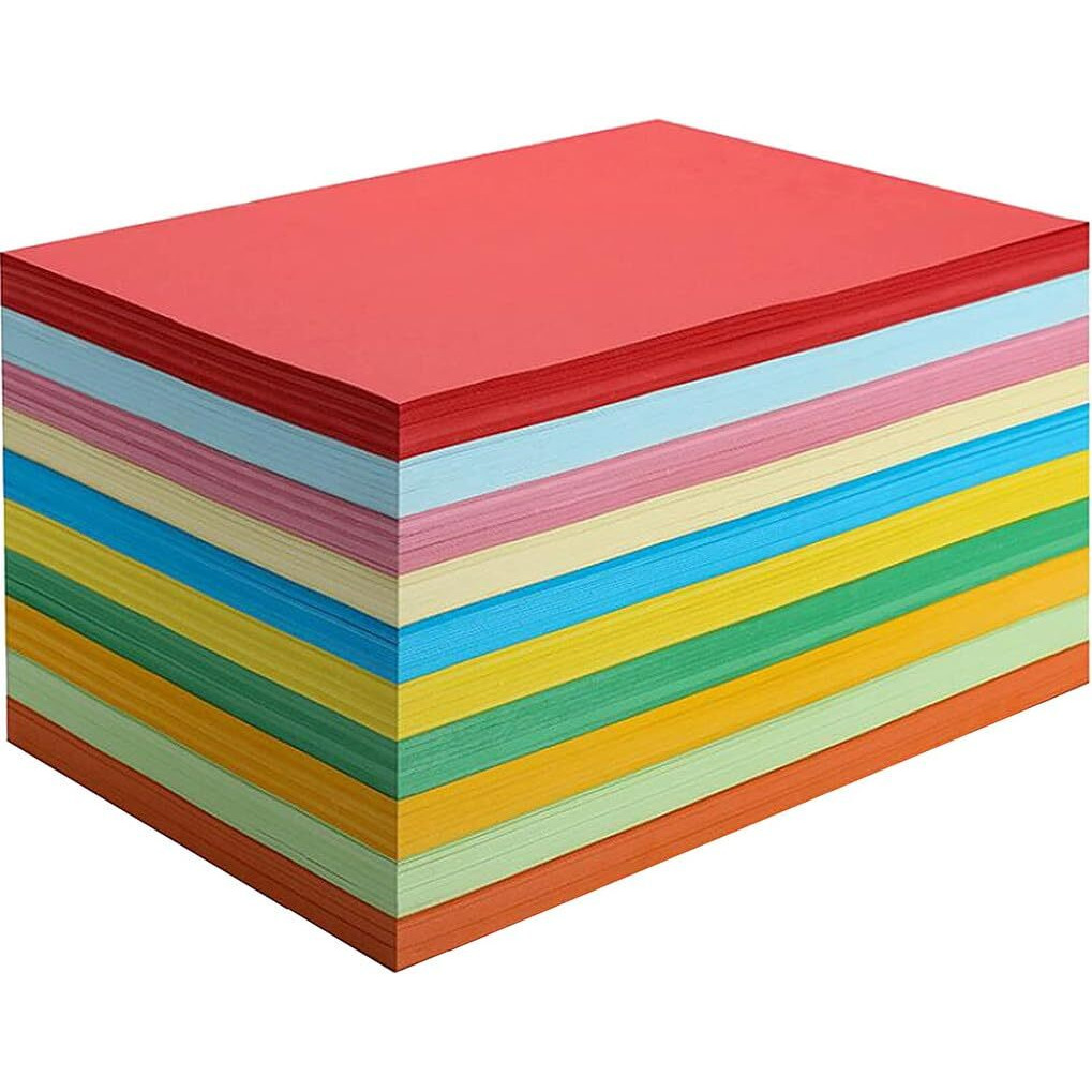 Eclet A4 100 Coloured Sheets (10 Sheets each color) Copy Printing/Art and Craft Paper Double Sided Coloured Office Stationery Children's Day Gift, Birthday Gift, Party Favors,christmas decor etc