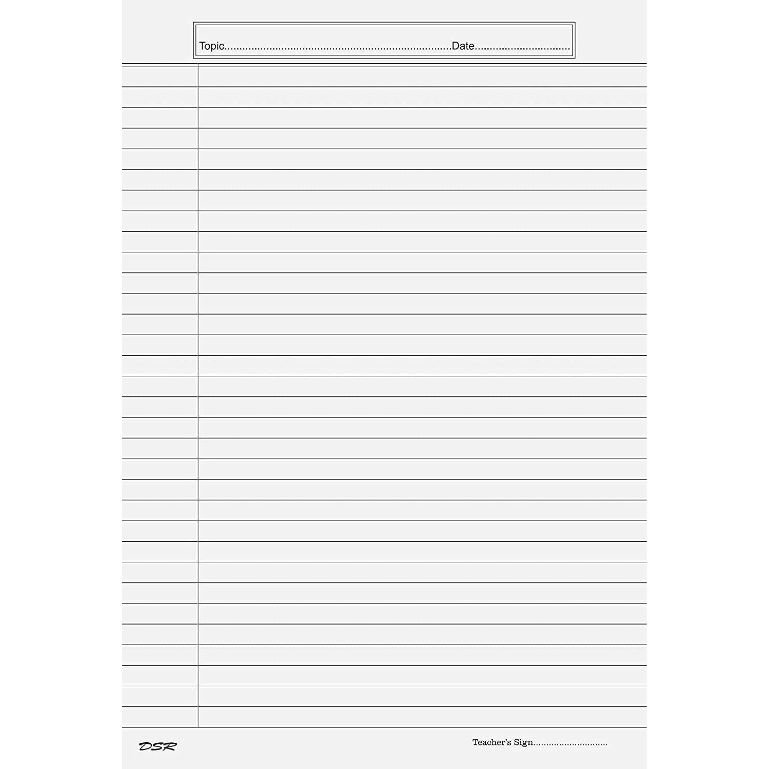 Eclet A4 Size Both Side Ruled Sheet (Pack of 100 sheets) for Project/Assignment/Practical/Homework(white)