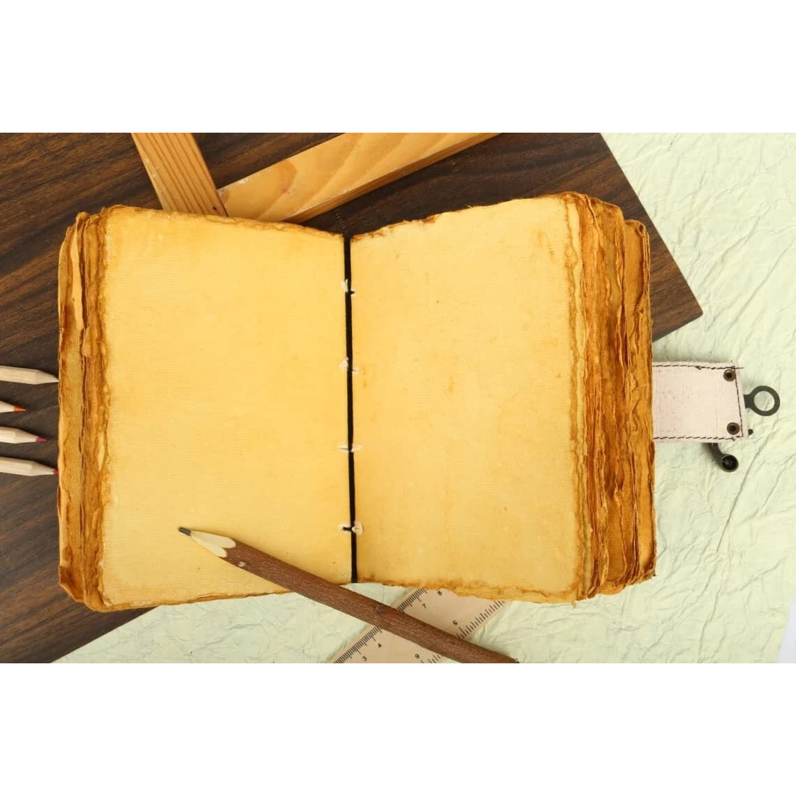 DI - KRAFT Leather Diary Vintage Pages Journal Diary for Personal Use and Office Use (7x5 Inch, Gemini)