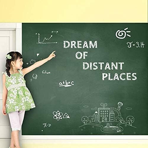 YAJNAS Vinyl Green Chalkboard Wall Sticker 2 X 6.5 Feet | Removable Chalkboard with 5 Chalks, Self-Adhesive Waterproof Blackboard for Home, School, Office, Kitchen, Kids Room, Writable & Reusable