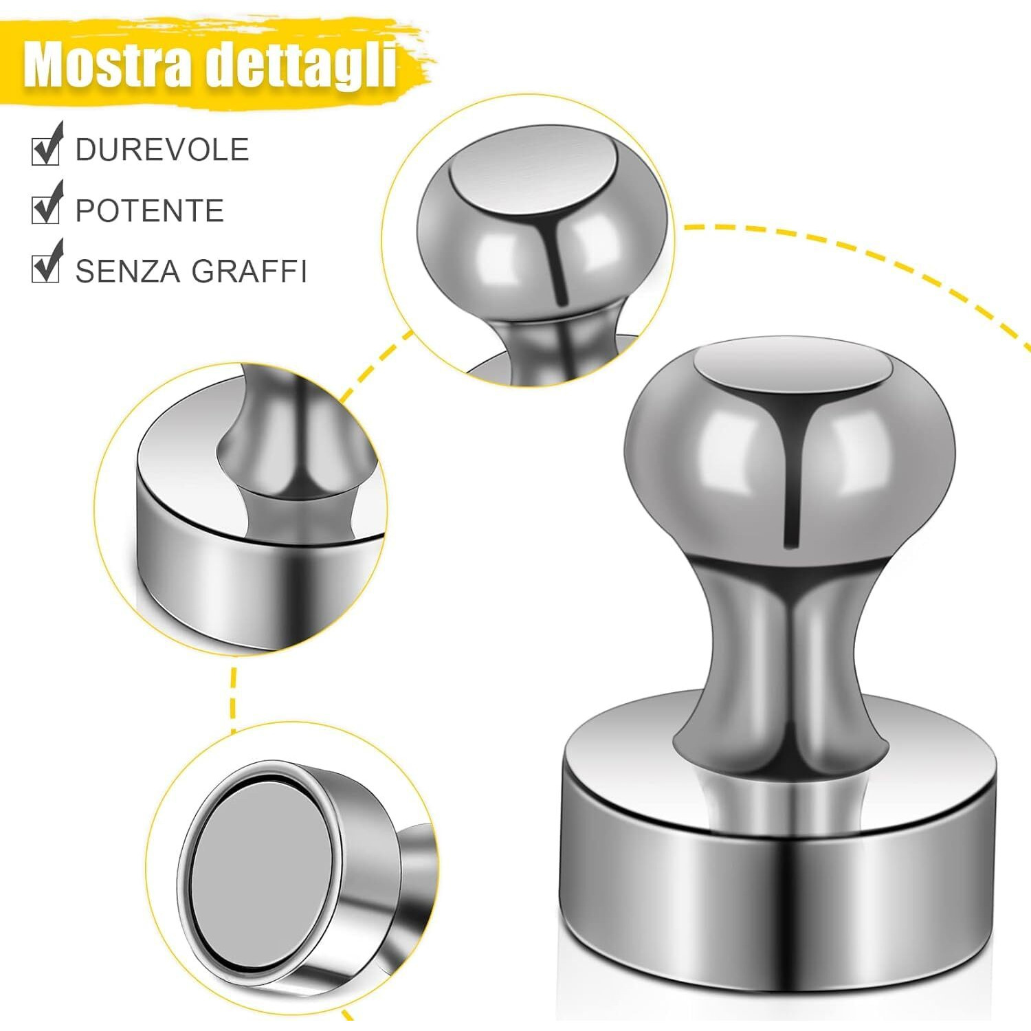 SHUTTLE ART 6 pcs Fridge Magnets, Magnetic Push Pins, Push Pins Magnets for Whiteboard, Neodymium Magnet Pins, Magnetic Thumb Tacks, Whiteboard Magnets, Strong Magnets,Office Magnets