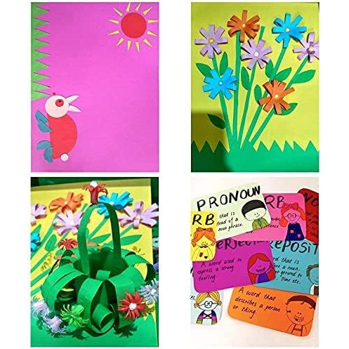 OFIXO 100 Sheets A4 Size Coloured Paper for art and crafts, school projects,assignmnets 80 GSM_Pack of 2
