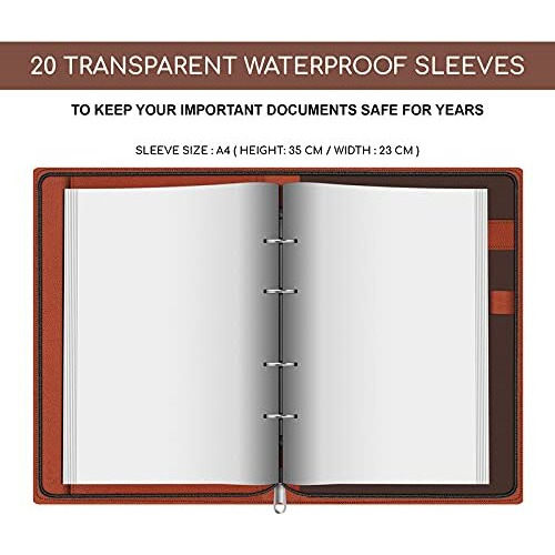 WHNOATOC Multipurpose Leatherette Professional File Folders for Certificates, Documents Holder, Document Bag, Portfolio, Executive File Legal Size Documents Holder with 20 Leafs for Men and Women,File