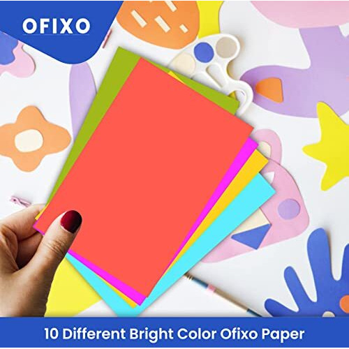 OFIXO 20 Pcs Color Sheets Copy Printing Papers/Art and Craft paper A4 Sheets Double Sided Colored Origami Folding Paper (150 GSM)__Pack of 2