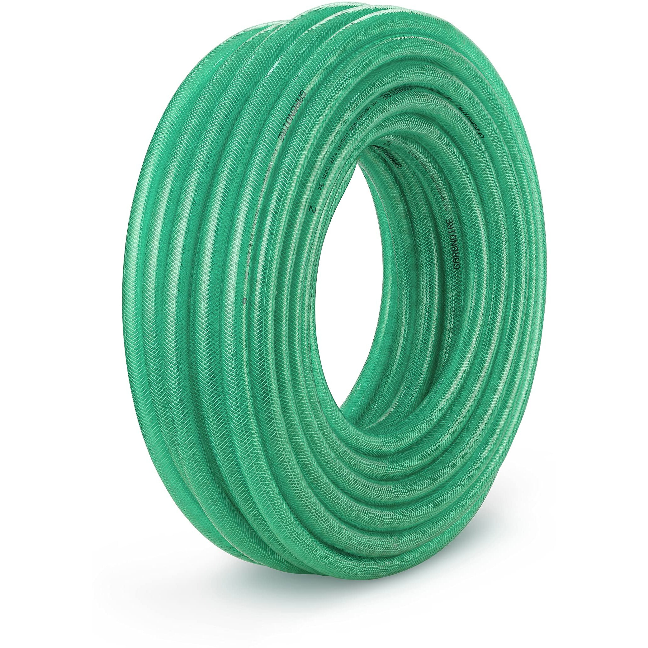 Garbnoire 10 Meter 0.5 inch PVC Heavy Duty Braided Green Garden Pipe | Lightweight, Durable & Flexible Garden Hose with Garden Accessories Like Hose Connector, Clamps & Water Gun (10 M (32.8 Feet))