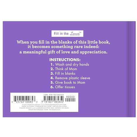 Knock Knock What I Love about Mom Book Fill in the Love Fill-in-the-Blank Book & Gift Journal The Ultimate No Holds Barred Plan to Creating and Profiting from a Powerful Brand Without Buying It