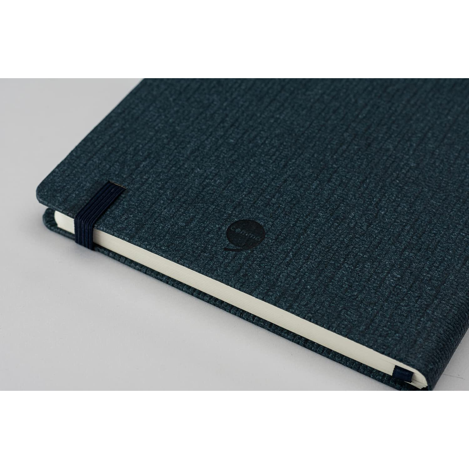 COMMA Abaca  A5 Size  Hard Bound Notebook with Elastic Band Closure & Pen Loop  192 Pages  80gsm Natural Shade Paper  Textured Cover Material  (Navy Blue)