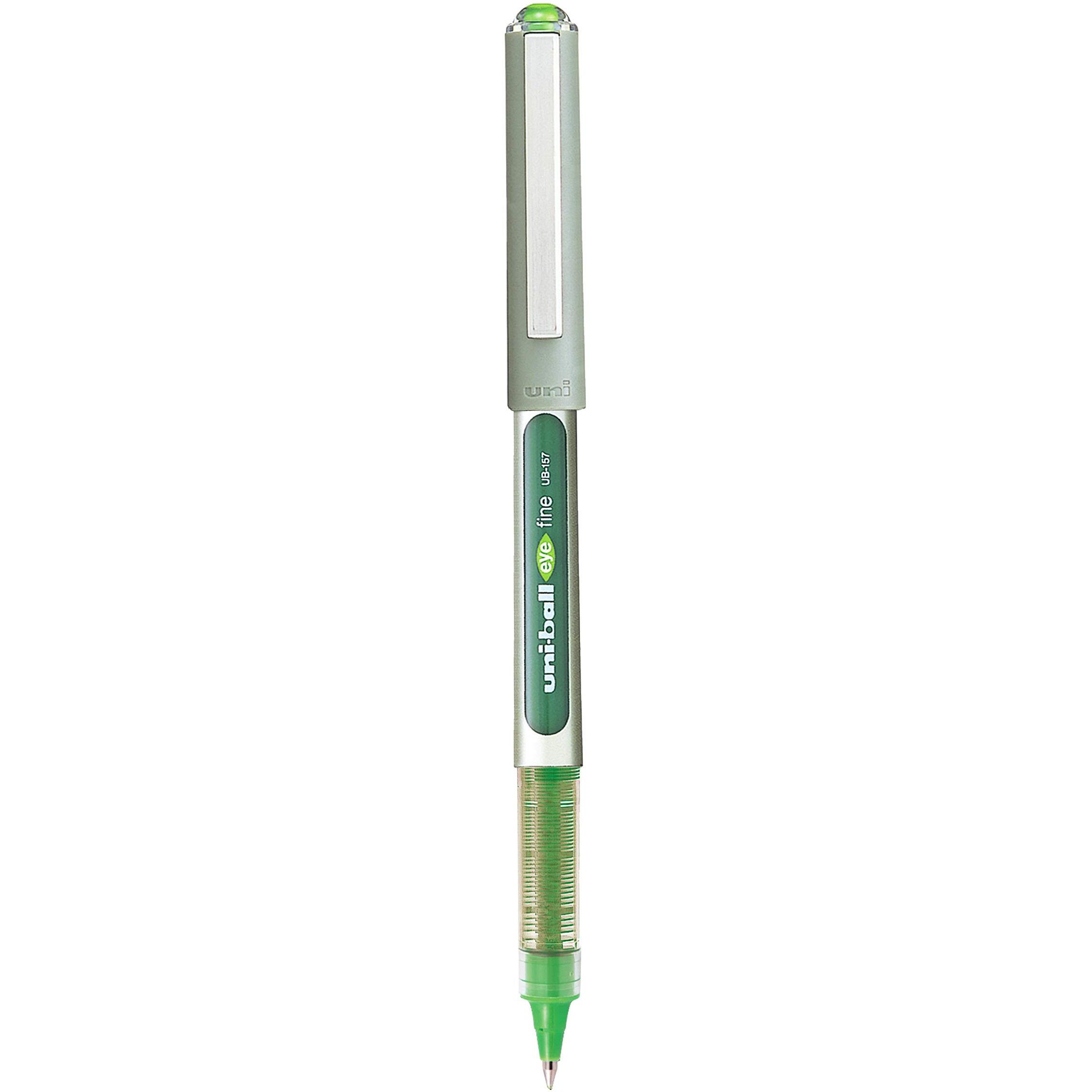 UNI-BALL Eye UB157 0.7mm Roller Ball Pen | Light Green Ink, Pack of 3
