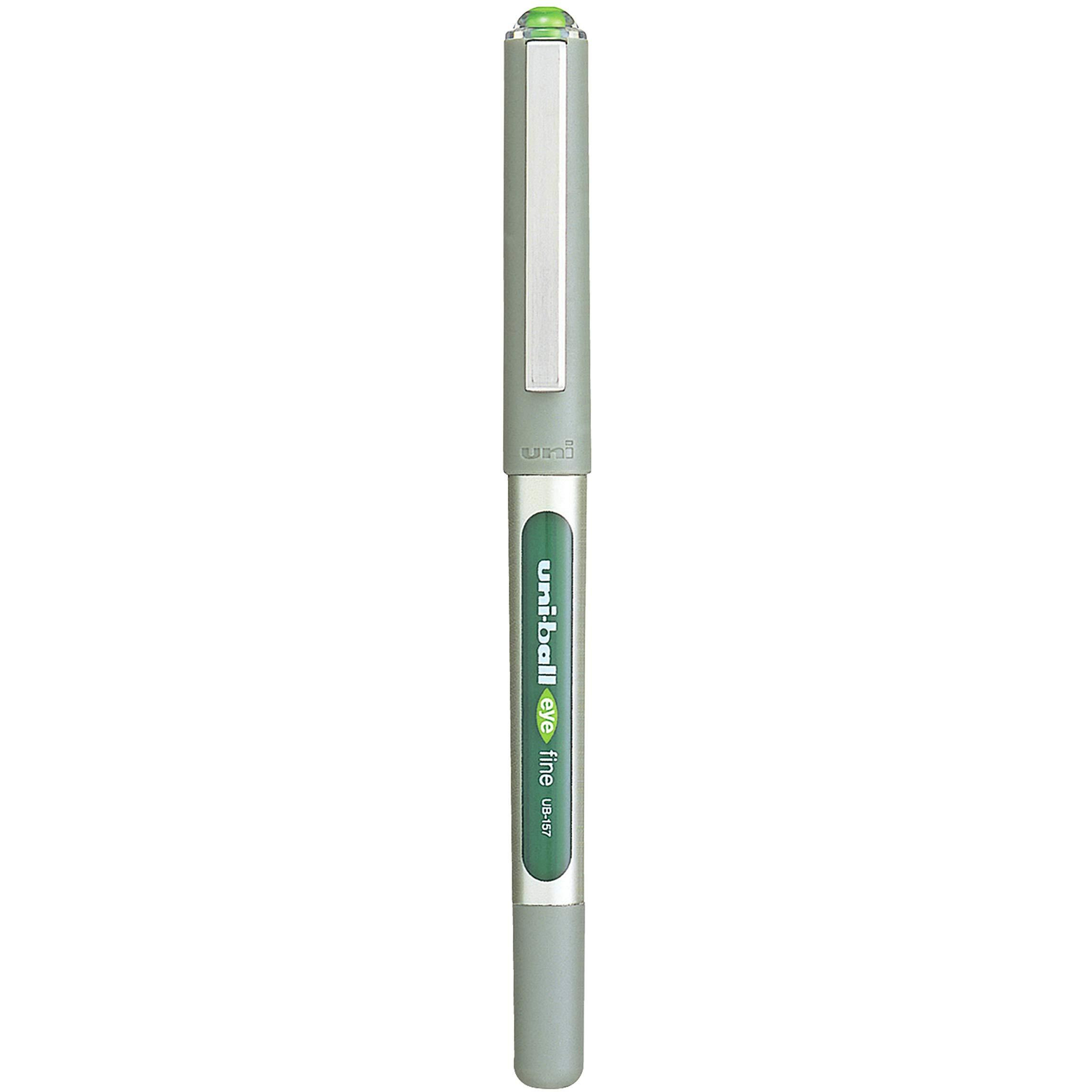 UNI-BALL Eye UB157 0.7mm Roller Ball Pen | Light Green Ink, Pack of 3