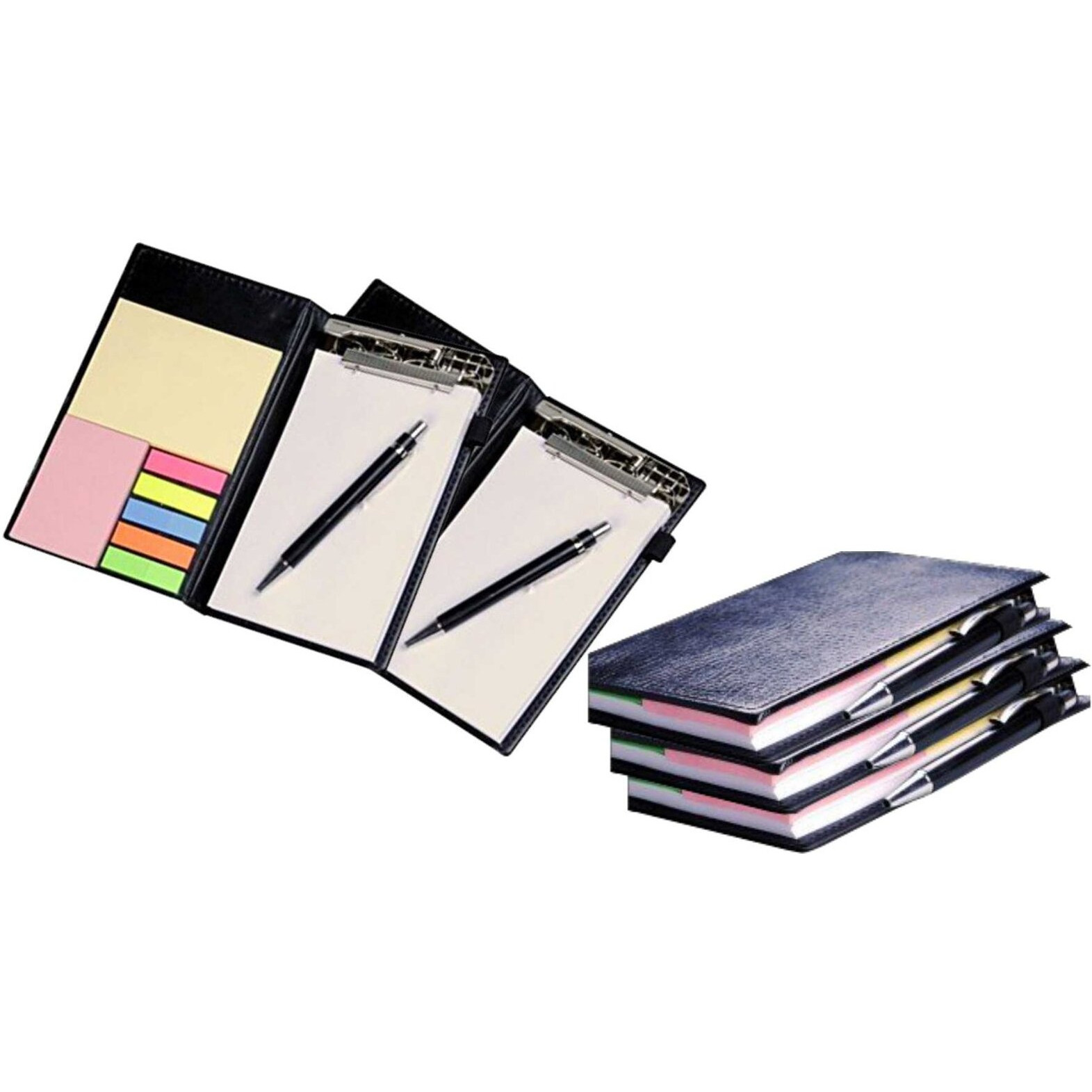COI Memo Note Pad|Memo Note Book with Sticky Notes & Clip Holder in Diary Style (White 5 pcs)