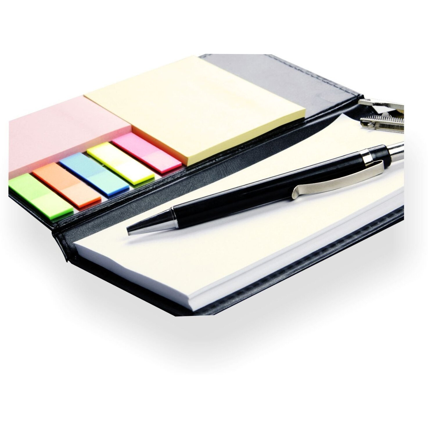 COI Memo Note Pad|Memo Note Book with Sticky Notes & Clip Holder in Diary Style (White 5 pcs)