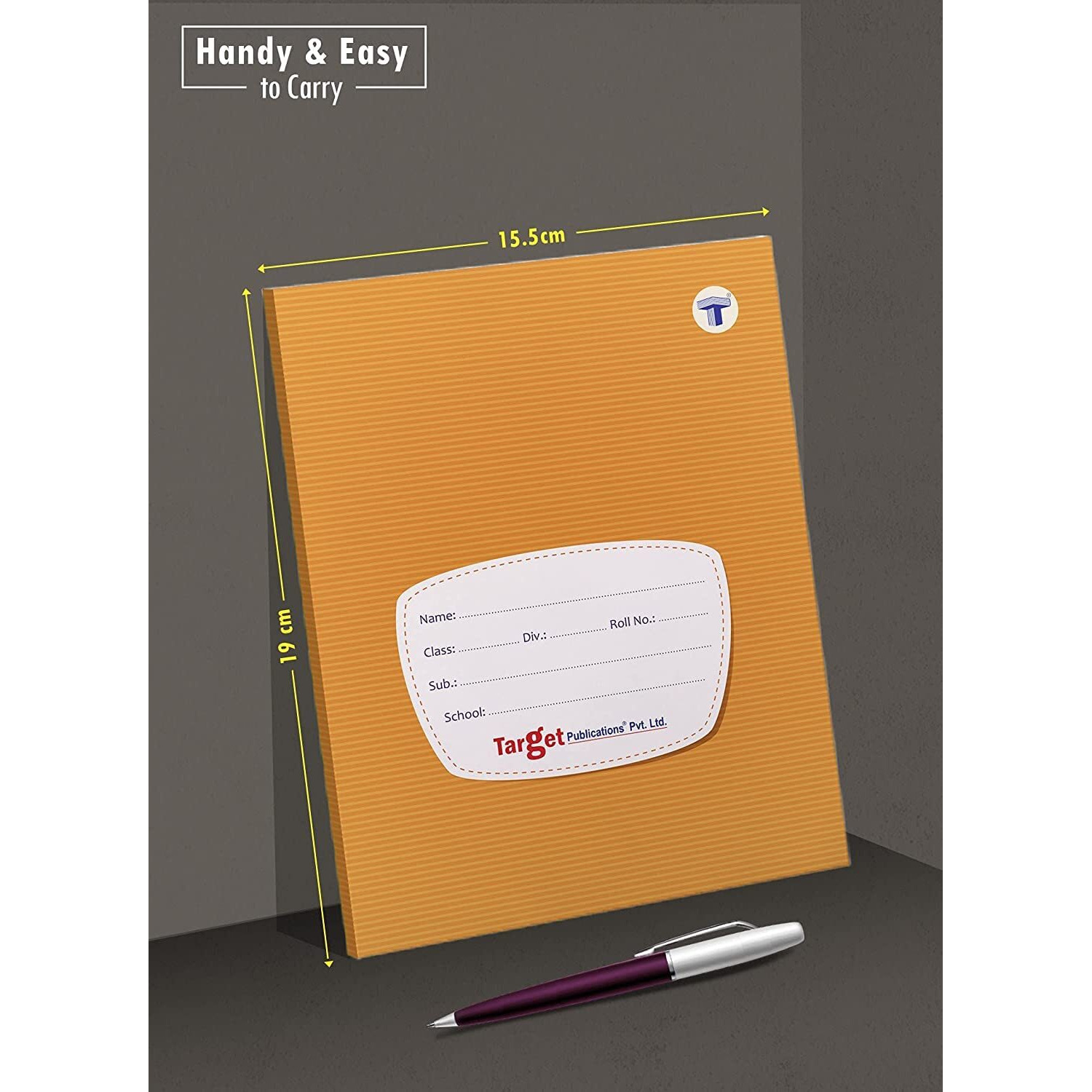 Red and Blue Line with Gap Books | Small Four Line Books | 76 Ruled Pages | Hard Brown Cover | 15.5 cm x 19 cm Approx | Pack of 5 Notebooks | for School, College and Office Use | GSM 60