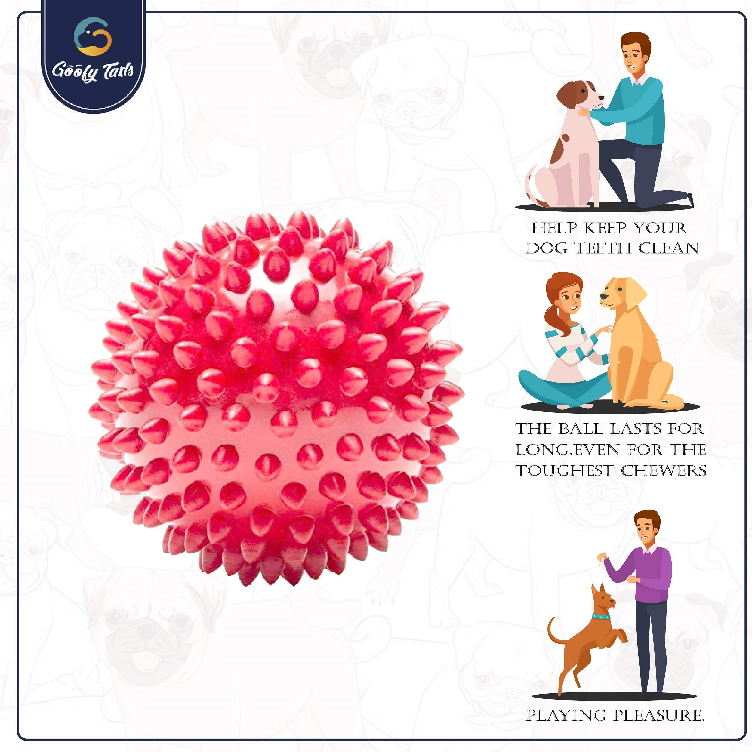 Goofy Tails Dog Ball Dog Toys, Spiked Rubber Ball Dog Toy, Dog Toy for All Breeds, Rubber Ball Toy for Dog, Ideal Chew Toys for Dogs, Non-Toxic Rubber Toys for Dogs