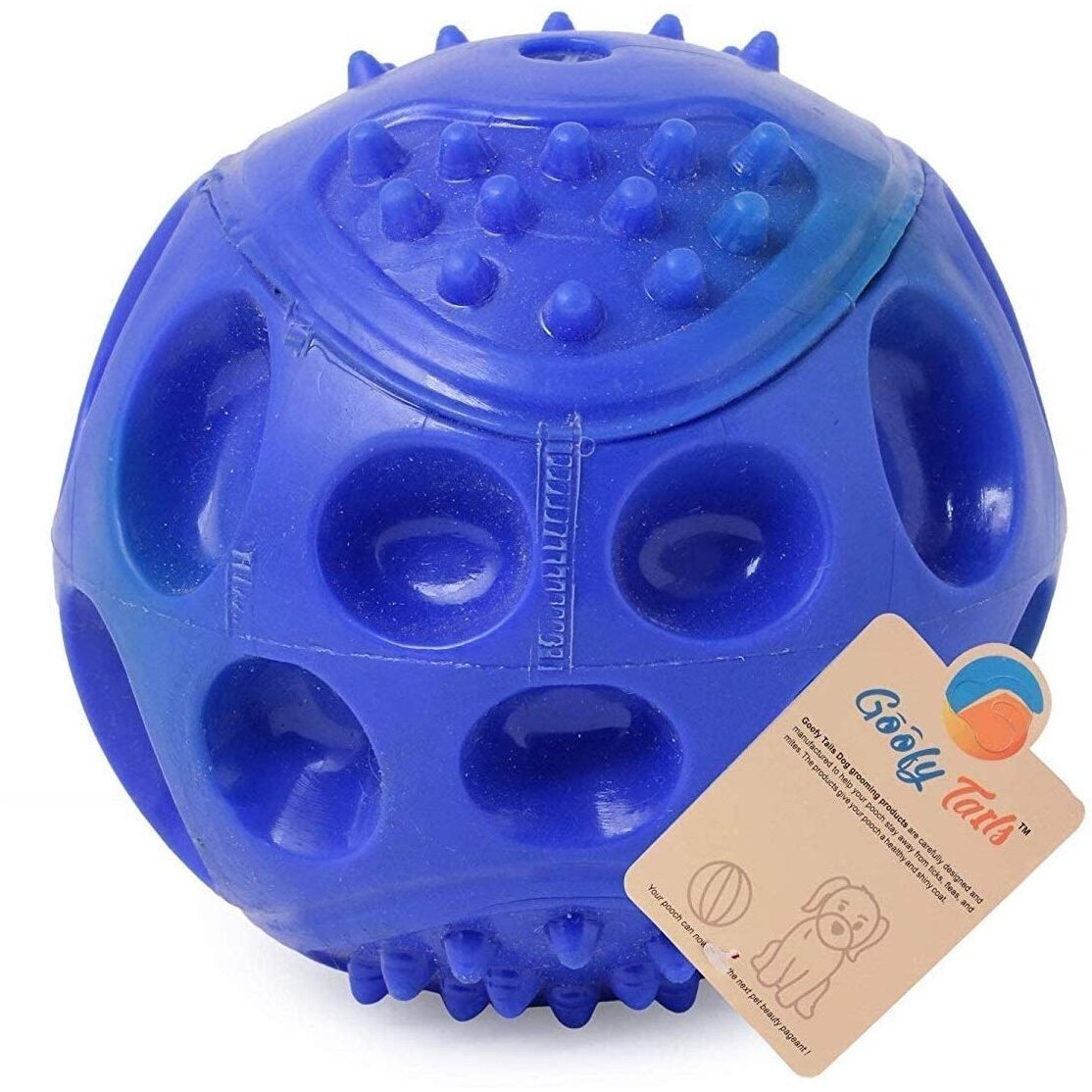Goofy Tails Dog Ball Dog Toys Combo (4 Balls Combo)| Hole Dog Ball + Dog Spike Ball + Dog Tennis Ball + Hard Squeaky Rubber Ball for Dog| Toys for Dogs for All Breeds| Dog Toy Ball for Dogs