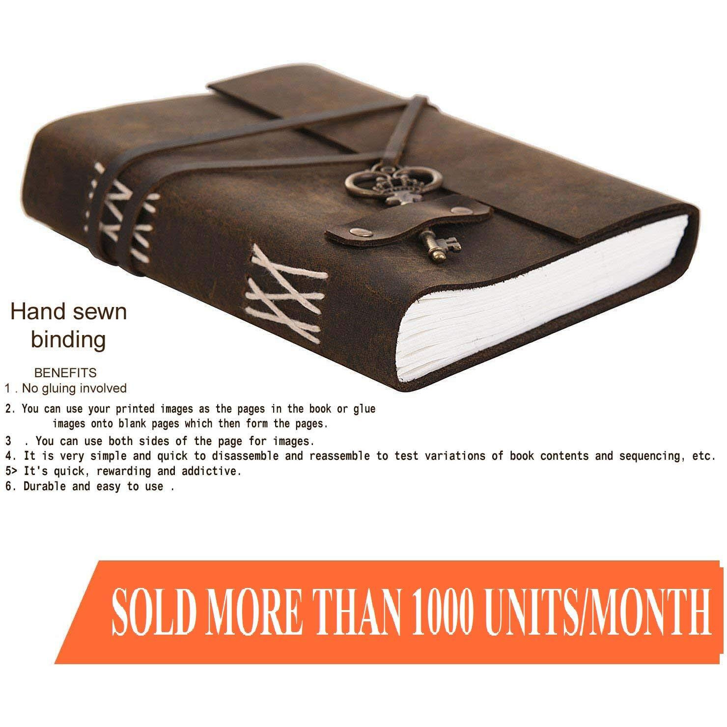 RJKART Di-Kraft Handmade Key Lock Design Leather Notebook Journal For Gift
