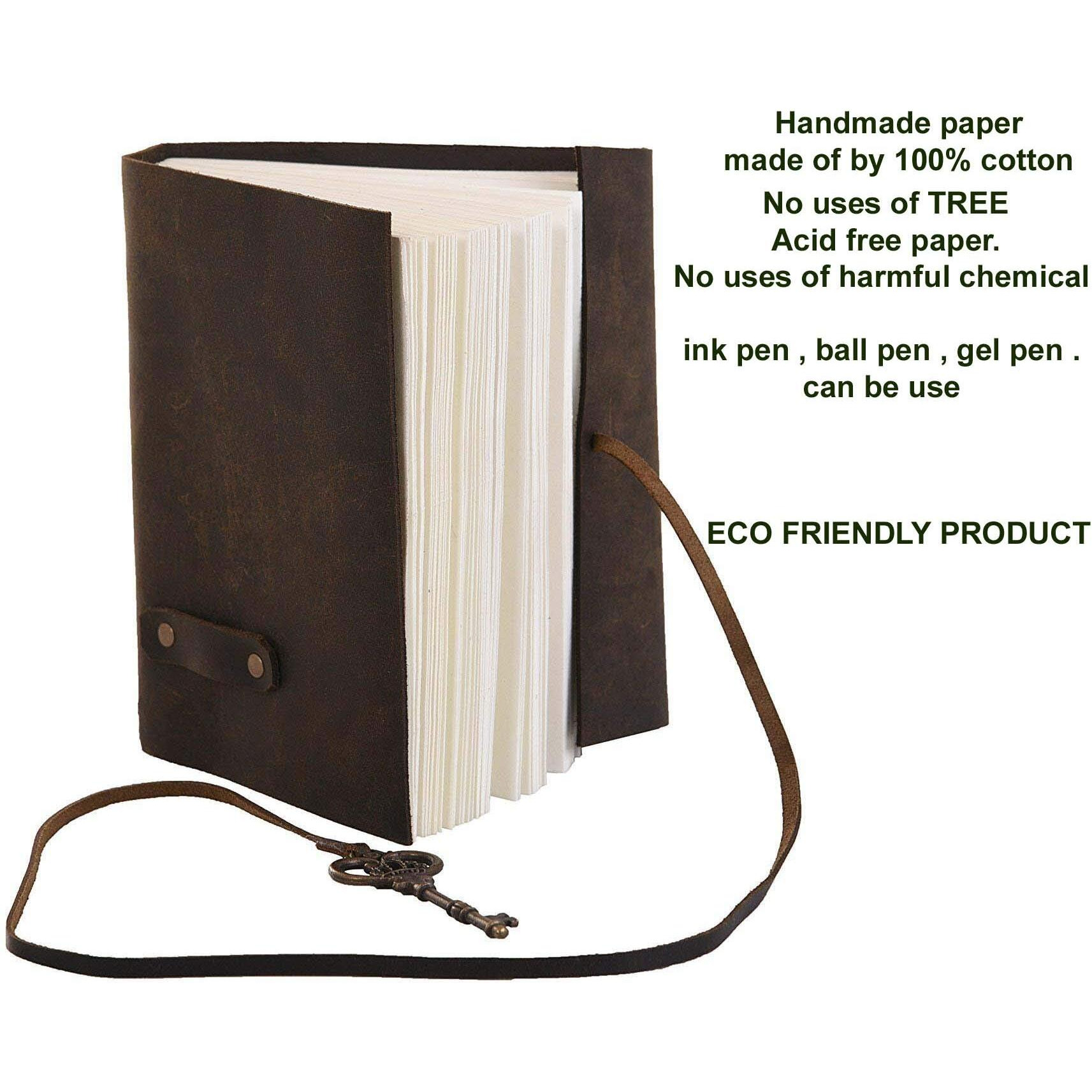 RJKART Di-Kraft Handmade Key Lock Design Leather Notebook Journal For Gift