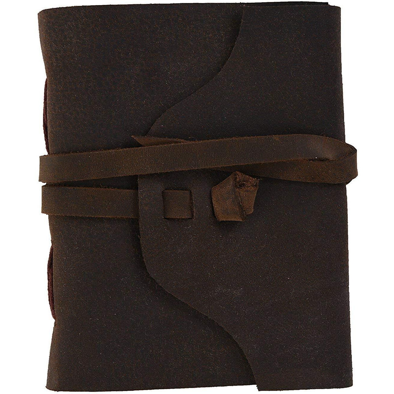 RJKART Handmade Belt Lock Notebook Journal Leather Diary Brown 5x7 Inch, Design4 (DI011-C)