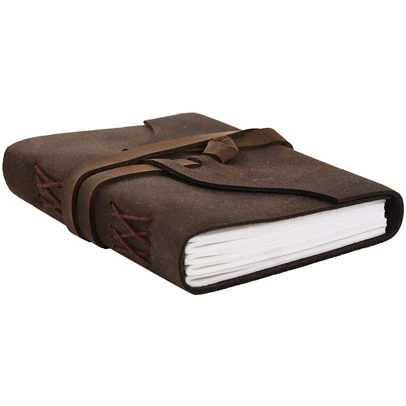 RJKART Handmade Belt Lock Notebook Journal Leather Diary Brown 5x7 Inch, Design4 (DI011-C)