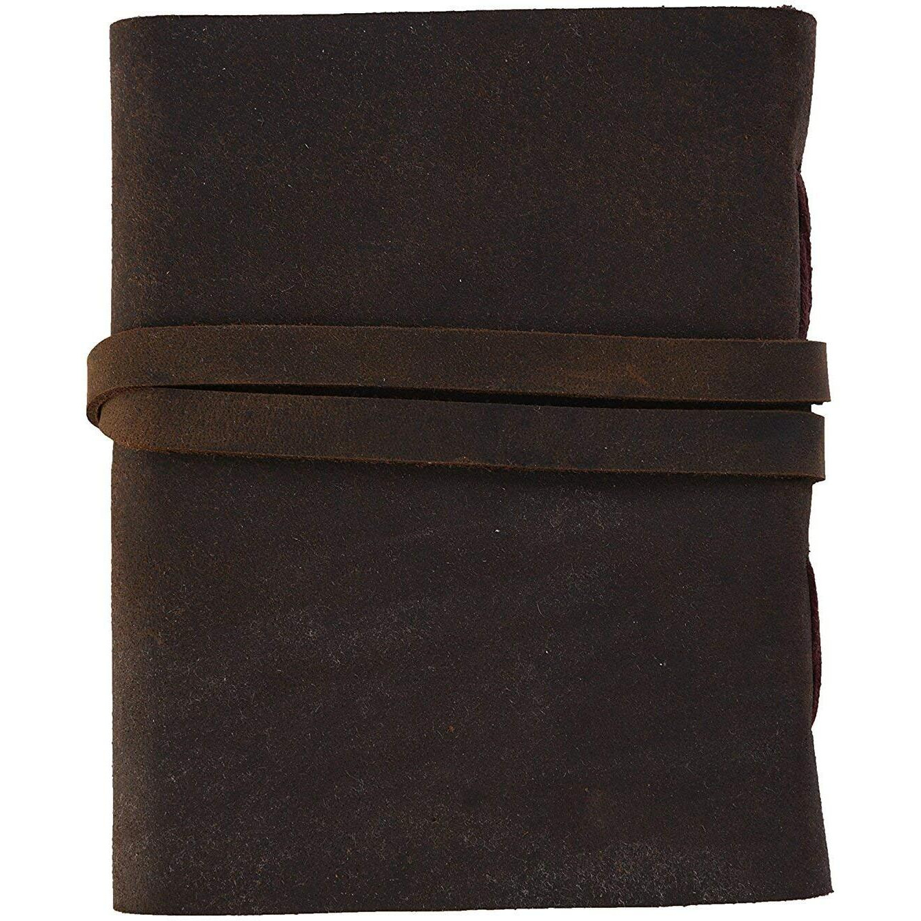 RJKART Handmade Belt Lock Notebook Journal Leather Diary Brown 5x7 Inch, Design4 (DI011-C)