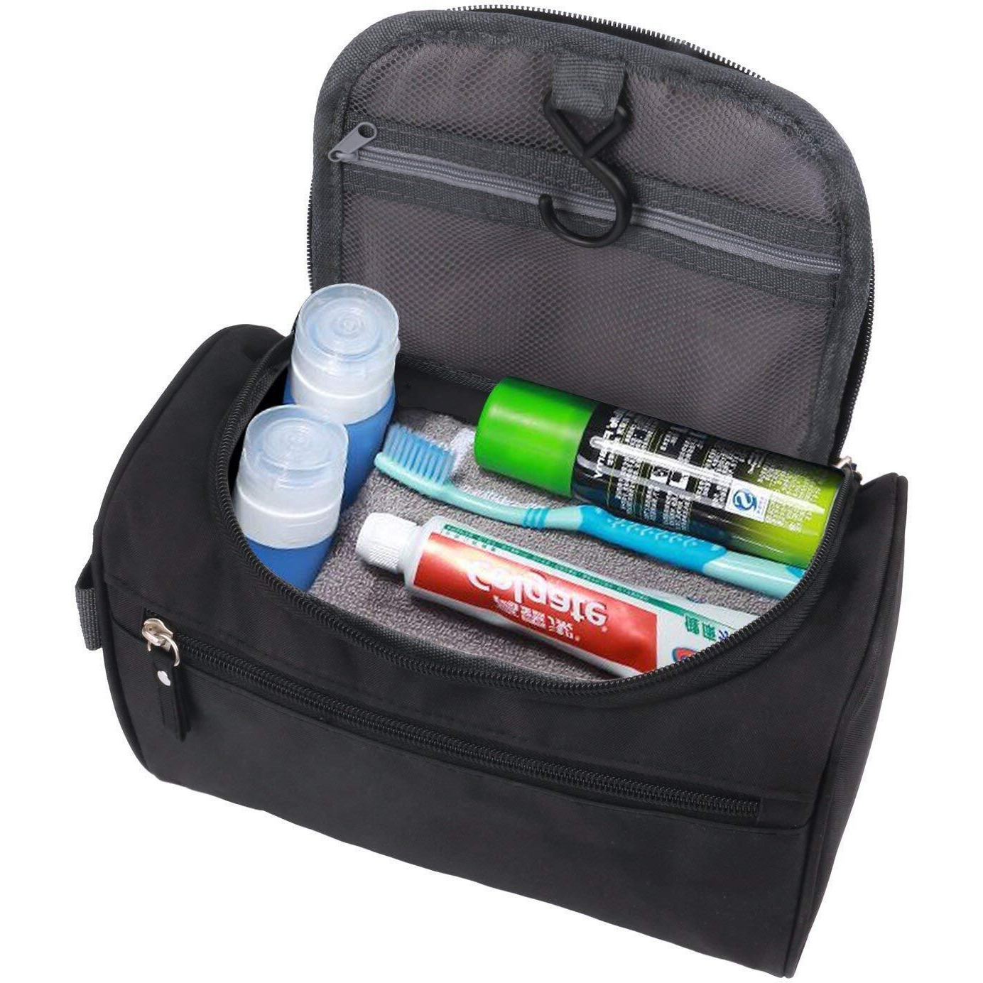 ALWAFLI Hanging 10 Cms Travel Toiletry Bag for Men and Women Waterproof Drop Kit Packing Organizer for Travel Essentials Bathroom Shower Bags with Hook(Color May Vary)